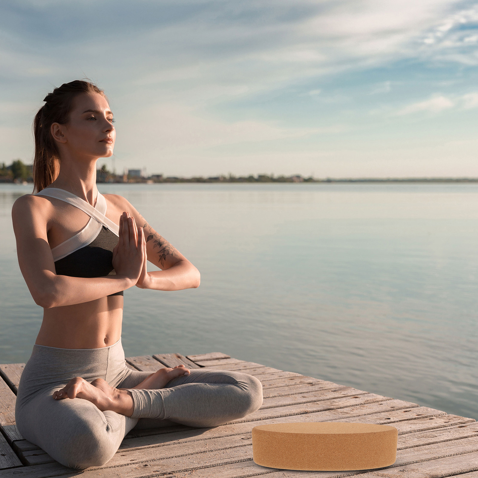 Yoga Block Cork - Blocco Yoga Ovale in Sughero Premium,