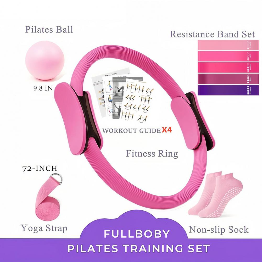 Pilates Yoga Resistance Ring - Set da 9 Pezzi per Yoga