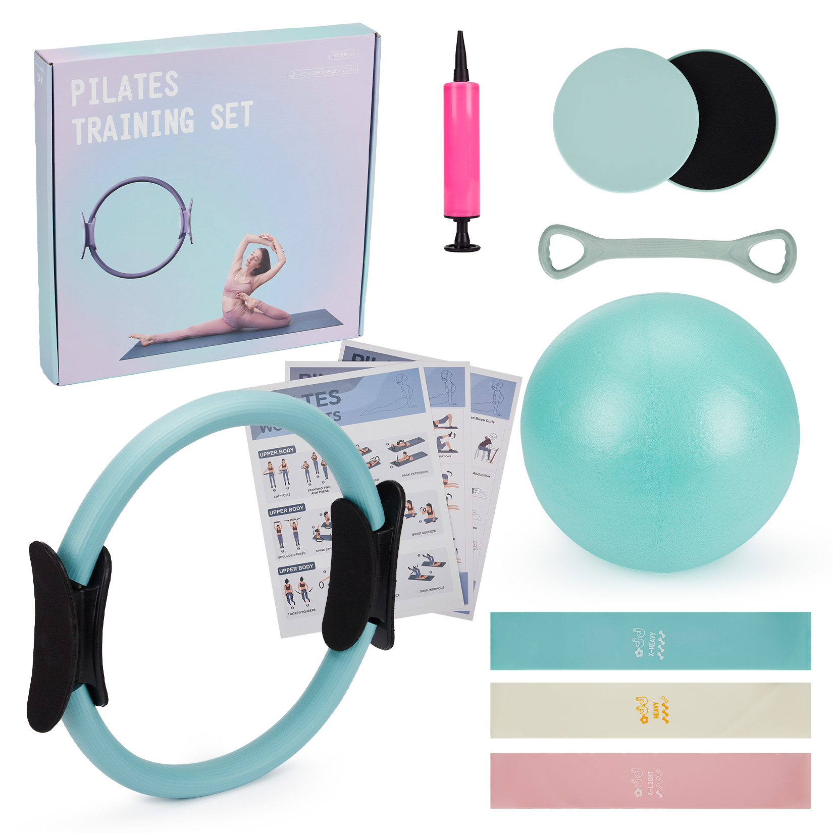 Pilates Yoga Ball Workout - Set per Allenamento Pilates, Anello Pilates